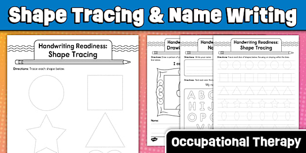 Learning Kit Shapes School Readiness Kit | Handwriting Readiness Shape Tracing & Name ...
