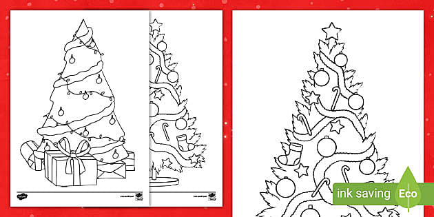 detailed christmas tree drawings