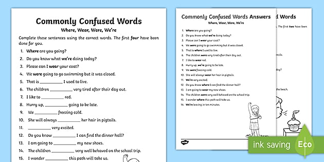 grammar worksheets homophones practice