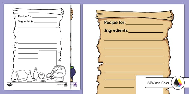 Blank Recipe Templates (teacher made) - Twinkl