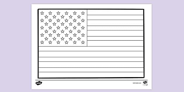 FREE American Flag Colouring Colouring Sheets Twinkl