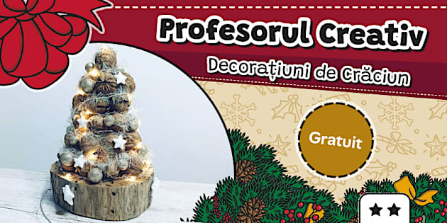 Brad de Crăciun din nuci – Profesorul creativ Decorațiuni