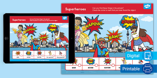 Superheroes Can You Find? Picture Activity - Twinkl