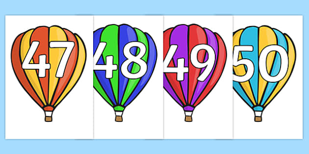 numbers on balloons