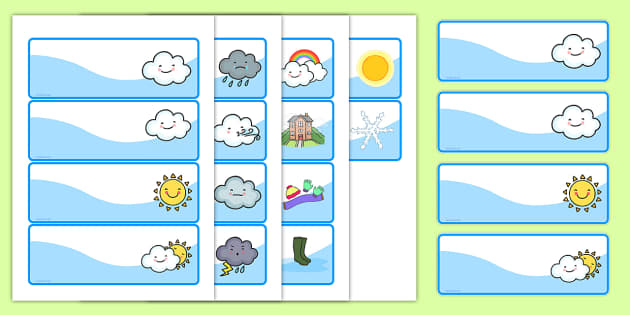 Weather Themed Drawer Peg Name Labels (Hecho por educadores)