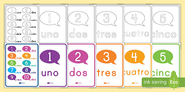 Tarjetas números 1-10 grandes para pared flashcards números 