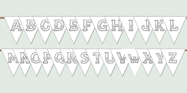 Alphabet Colouring Display Bunting (teacher-made) - Twinkl