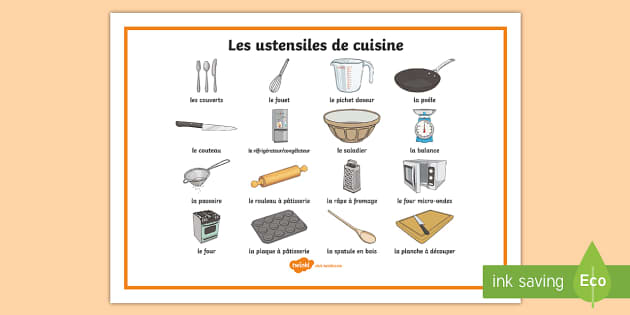 La cuisine et les ustensiles de cuisine (prononciation) worksheet