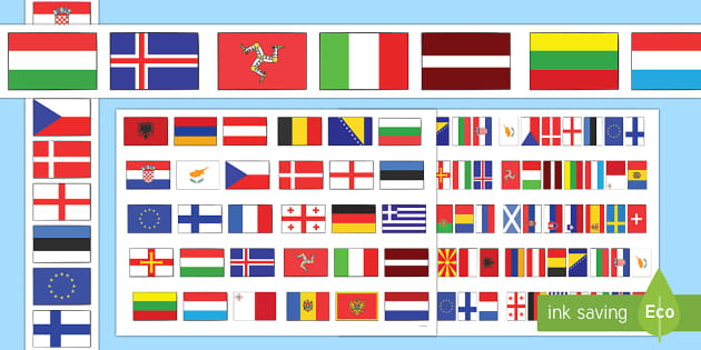 Europe Country Flags Map Flash Cards by The Ideas Zone