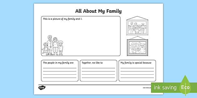 All About My Family Worksheet