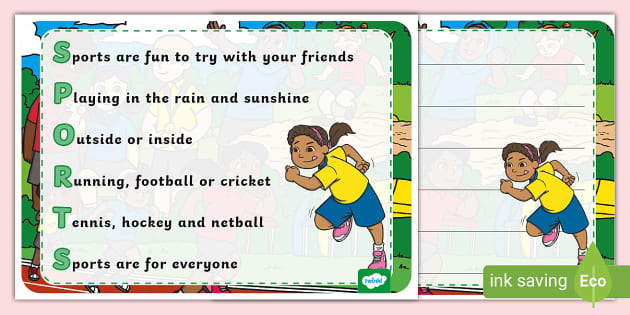 Sports Acrostic Poem and Example - Twinkl - KS1 - Twinkl