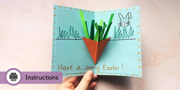 Pop-Up Easter Card Craft | Easter Carrot Pop Up Card