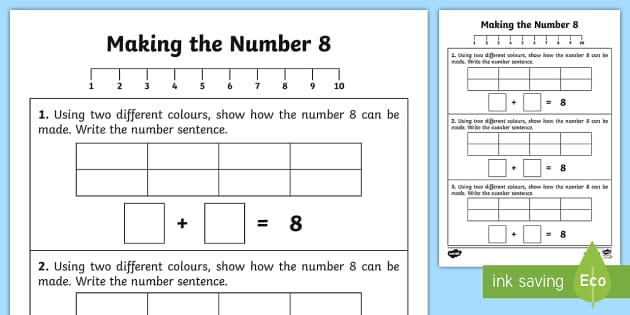 ways of making 8 worksheet worksheet