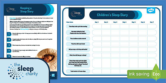 FREE! - The Sleep Charity: Keeping a Sleep Diary - Twinkl