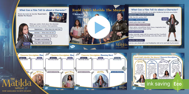 FREE! - Matilda The Musical: Character Description Activity Pack [Ages 5-7]