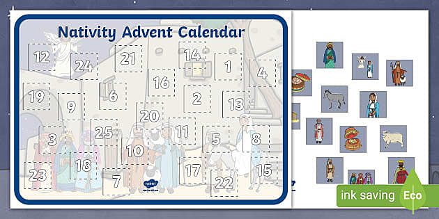 Nativity Printable Advent Calendar - Christmas - Parents