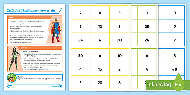 Multiples Dice Games (Teacher-Made) - Twinkl