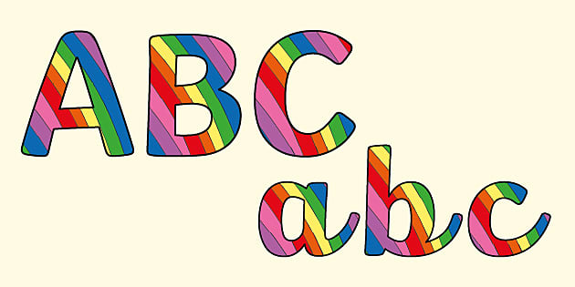 rainbow alphabet display lettering teacher made