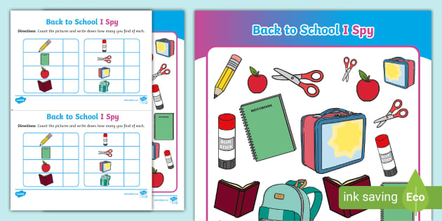 Back to School I Spy Game - Primary Singing