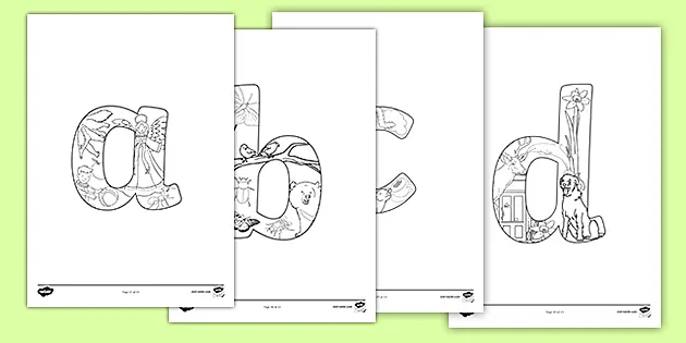 lowercase alphabet themed mindfulness coloring sheets