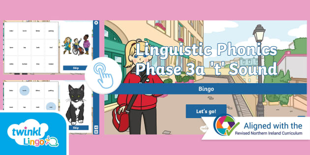 Linguistic Phonics Phase 3a 't' Sound Bingo Game - Twinkl