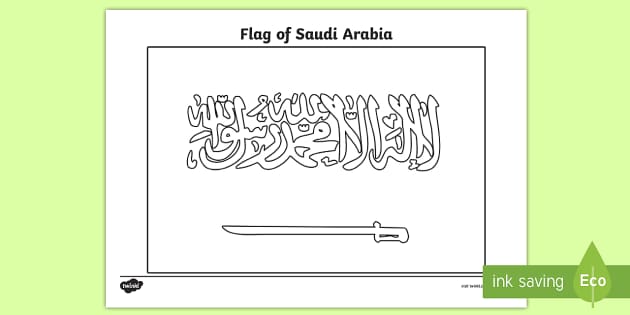 Saudi Arabia Flag Colouring Sheet - Twinkl