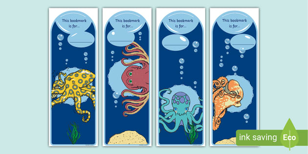 FREE! - Printable Octopus Themed Bookmarks (Lehrer gemacht)