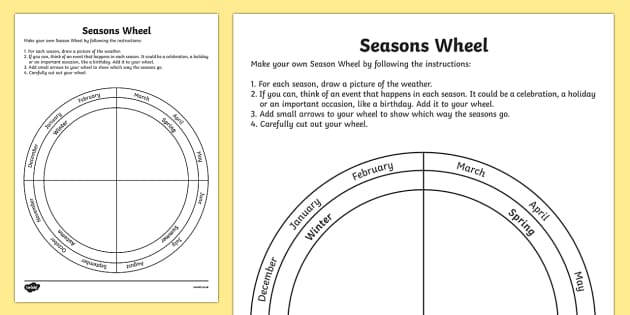 Seasons Wheel Worksheet / Activity Sheet - seasons wheel