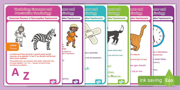 👉 Year 1 Vocabulary Grammar and Punctuation Terminology Display Posters