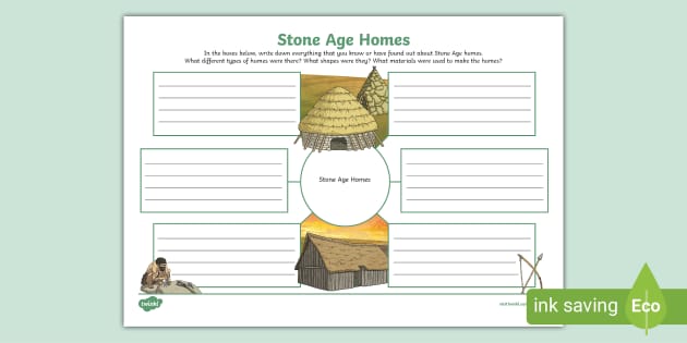 Stone Age Homes Mind Map (teacher made) - Twinkl