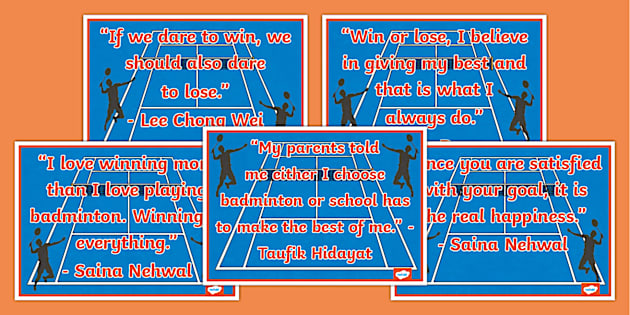 Badminton Quotes Display Poster Pack (teacher made) - Twinkl