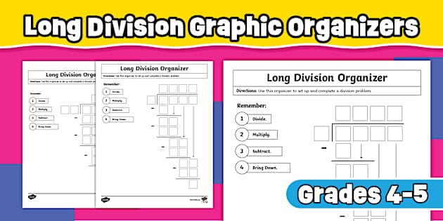Long Division Graphic Organizers for 4th-5th Grade