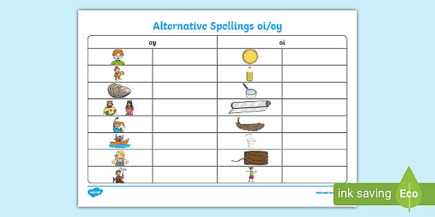 alternative spellings ow ou table worksheet teacher made