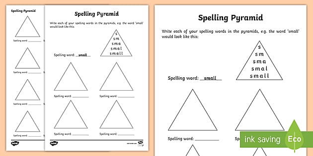Spelling Pyramid (Teacher Made) Twinkl
