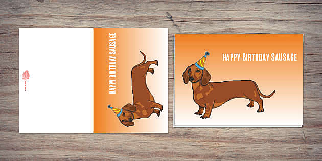 happy birthday sausage card