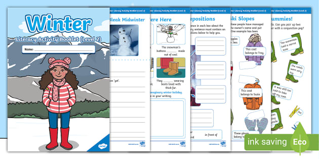 Level 2 Winter Literacy Activity Booklet (teacher made)