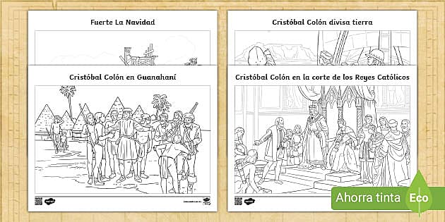 Hojas para colorear: Cristóbal Colón- Guía de trabajo