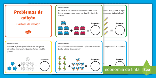 Adição situações problema - Recursos de ensino