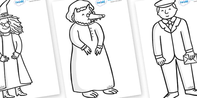 Story Colouring Sheets to Support Teaching on The Jolly 