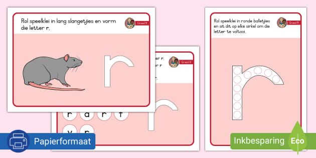 Graad R Klanke Speelkleimatte R (teacher Made) - Twinkl