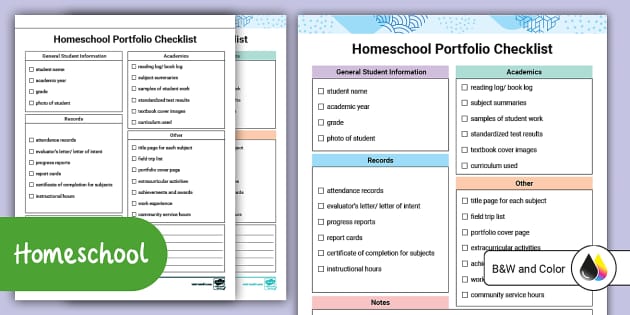 Printable Homeschool Portfolio Checklist | Twinkl USA