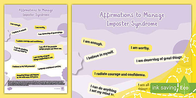 New Affirmations To Manage Imposter Syndrome Twinkl 4660