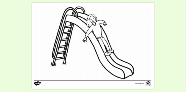 FREE! - Girl Falling Off Slide Colouring Sheet | Colouring Sheets