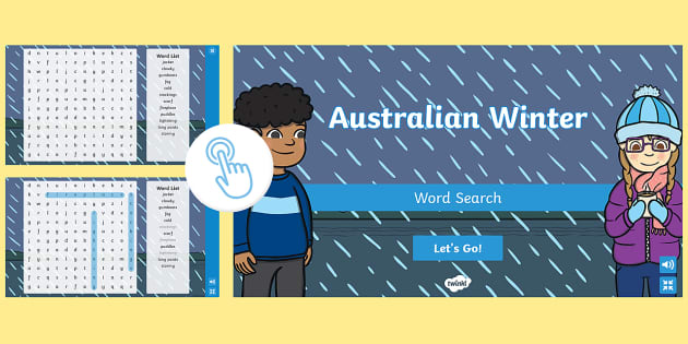 Australian Winter Interactive Word Search Teacher Made