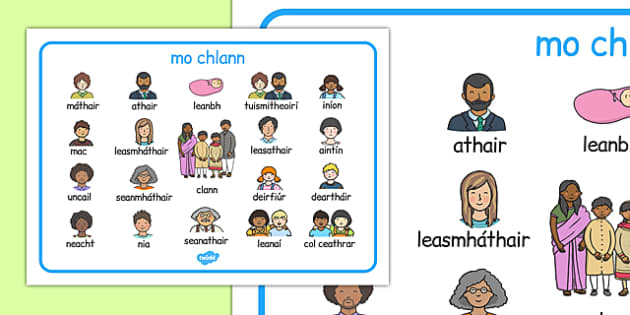 mo chlann Word Mat Gaeilge (teacher made) - Twinkl