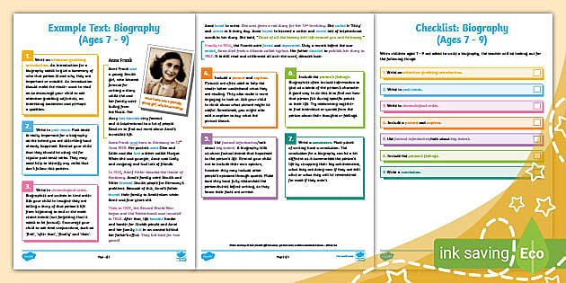biography examples grade 7