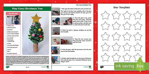 Pine Cone Christmas Tree Craft Instructions (teacher made)