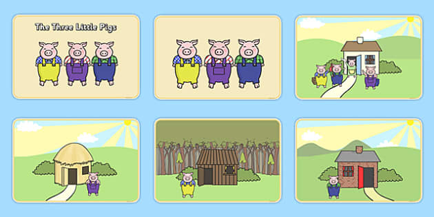 The Three Little Pigs Story Sequencing - Three little pigs