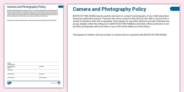 * NEW * Cameras and Photography Policy (teacher made)