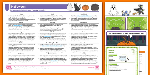 Eyfs Halloween Continuous Provision Planning Pack (ages 2-4)